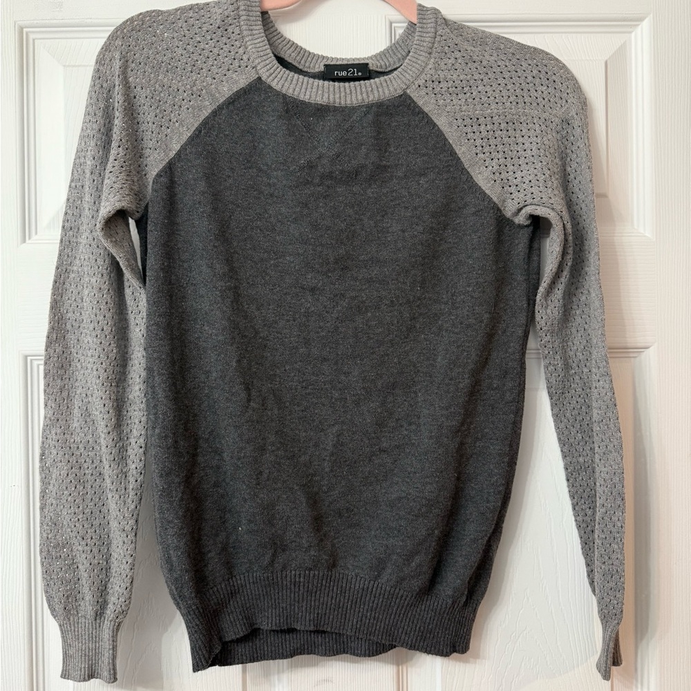 Rue21 Charcoal and Light Gray Crewneck Sweater